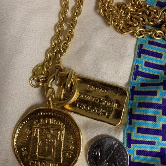 CHANEL 31 RUE CAMBON 1980’s double pendant chain, stack with other Chanel neckla - Picture 4 of 8